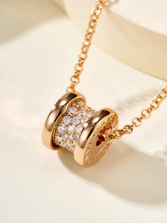Bvlgari B.zero1 Pavé Diamond colliers à pendentif cylindrique 12