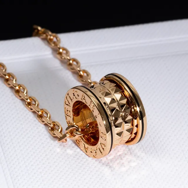Bvlgari B.zero1 Rock ton doré et émail noir collier 2