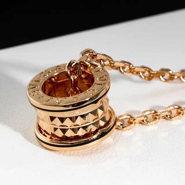 Bvlgari B.zero1 Rock ton doré et émail noir collier 5