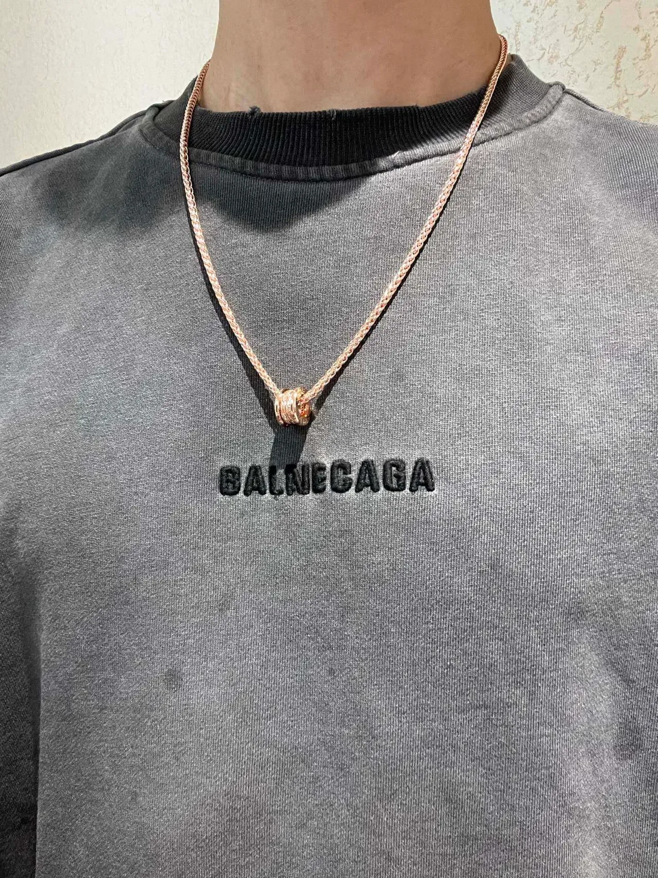 Bvlgari B.zero1 Corrente trançada de ouro rosa com pingante Pavé 5