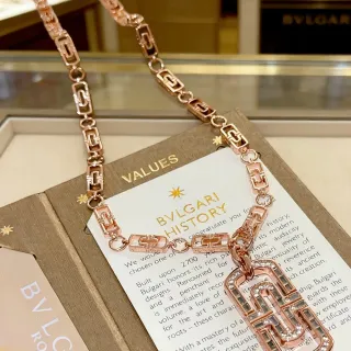 Bvlgari B.zero1 Rose Gold Pavé and Enamel Necklace