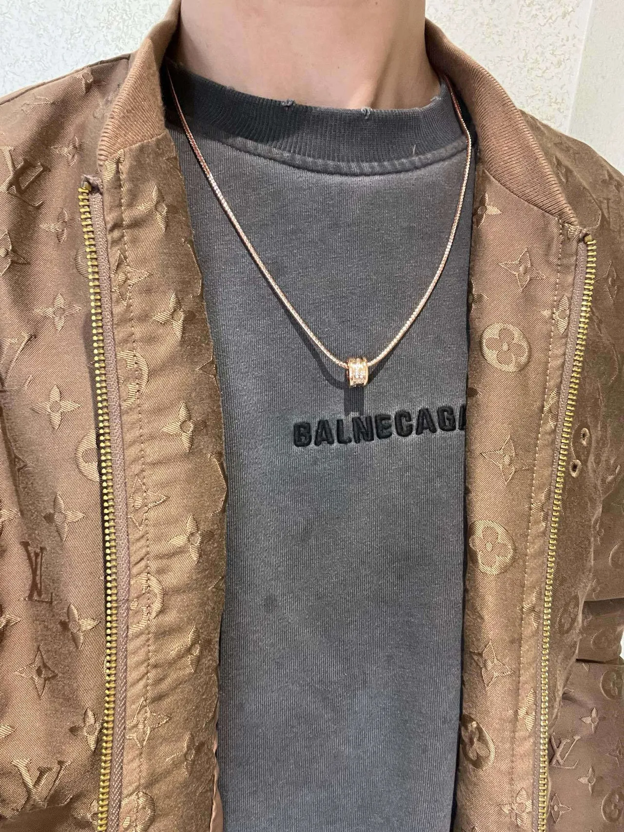 Bvlgari B.zero1 Or Rose Diamants Pavé Multi-Anneaux Pendentif Collier 9