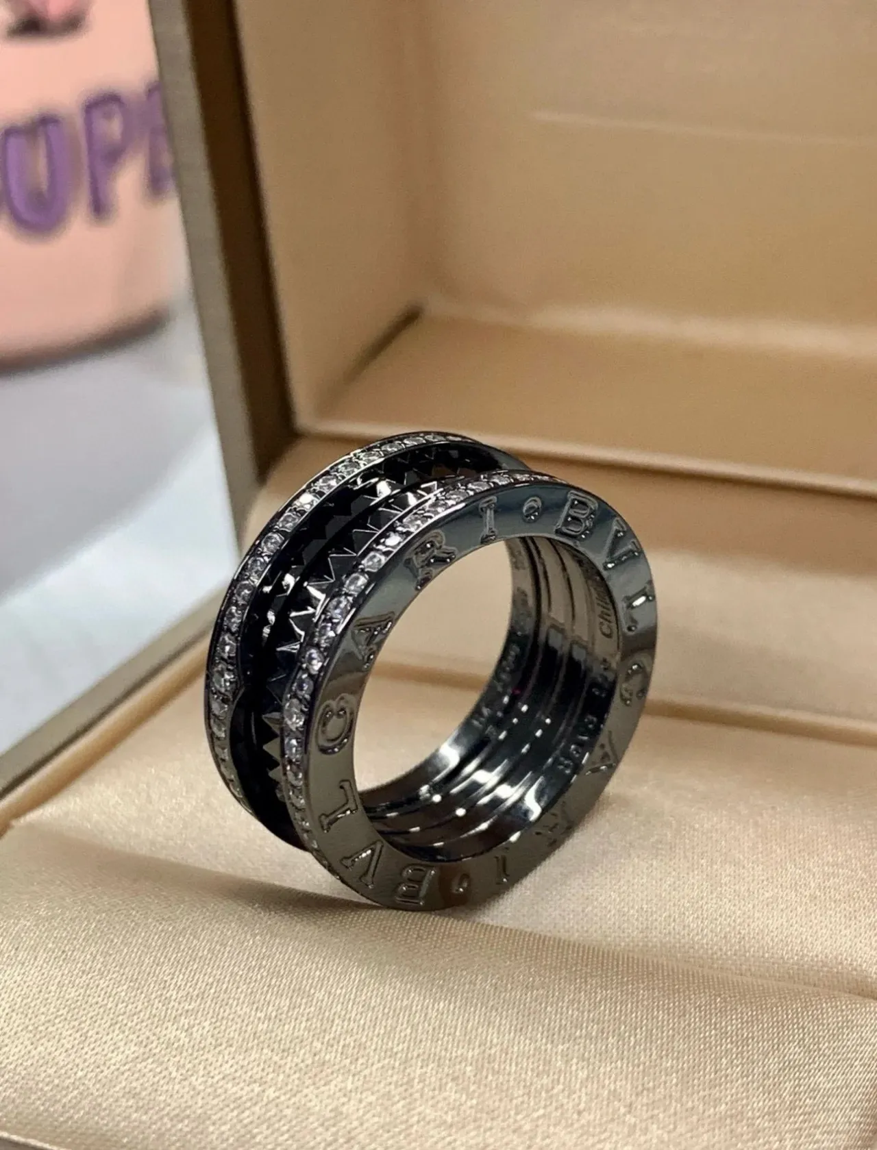 Bvlgari B.zero1 Stacked Triple-Band Pavé Diamond Ring 6