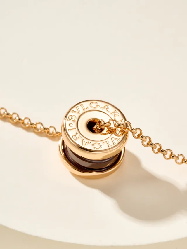 Bvlgari B.zero1 Trois Anneaux Collier en Céramique Lie-de-vin et Or 10
