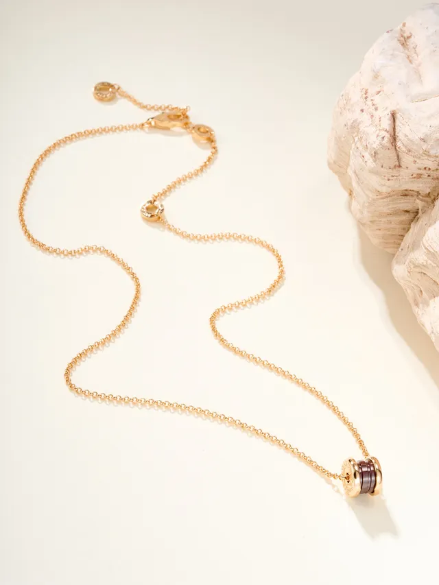 Bvlgari B.zero1 Trois Anneaux Collier en Céramique Lie-de-vin et Or 12