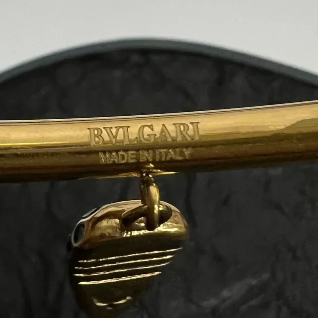 Bvlgari Black Cord and Gold-Tone Bar Pendant Bracelet 2