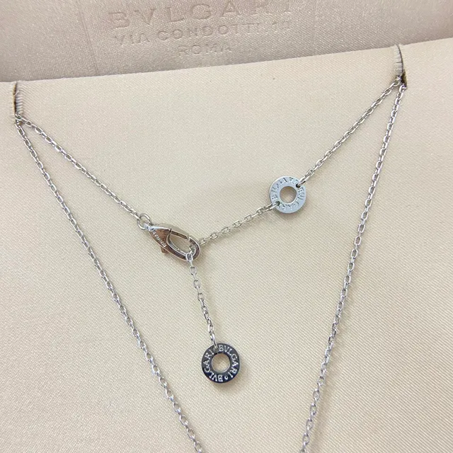 Bvlgari Divas’ Dream Beige Silver Pendentif en forme d'éventail Pavé Métal Bicolore Collier 3