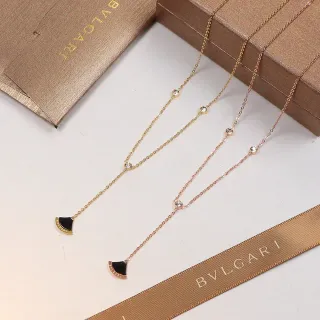 Bvlgari Divas’ Dream Fan-Shaped Black Enamel Pendant Necklaces