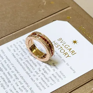 Bvlgari Gold Silver Triple-Band Pavé-Set Ring