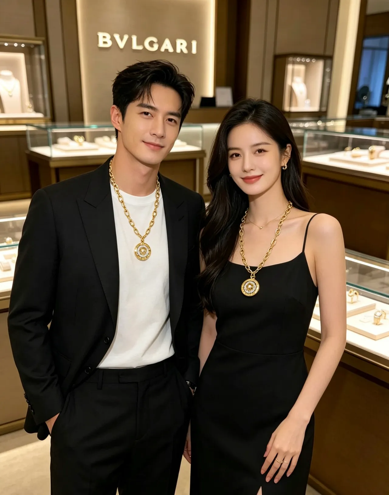 Bvlgari Collier Chaîne Or Blanc Maillon Circulaire Médaille Pendentif 2