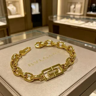 Bvlgari গ্রেস্কা মোটিফ চাঙ্কি গোল্ড চেইন ব্রেসলেট