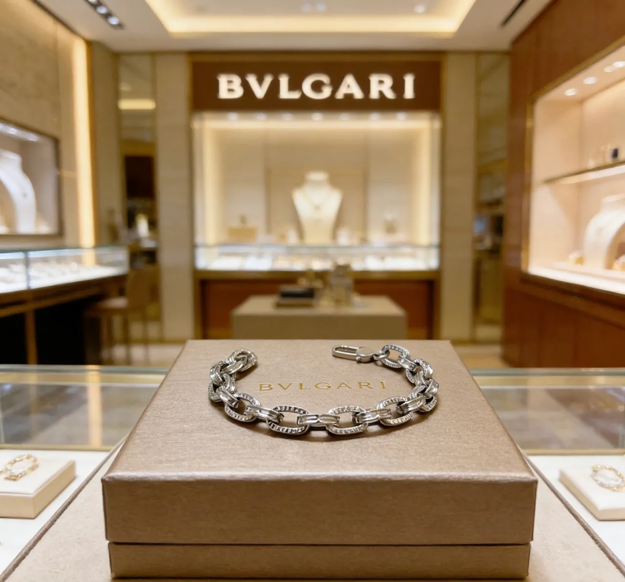 Bvlgari Iconic Chain Engraved Silver-Tone Bracelet 5