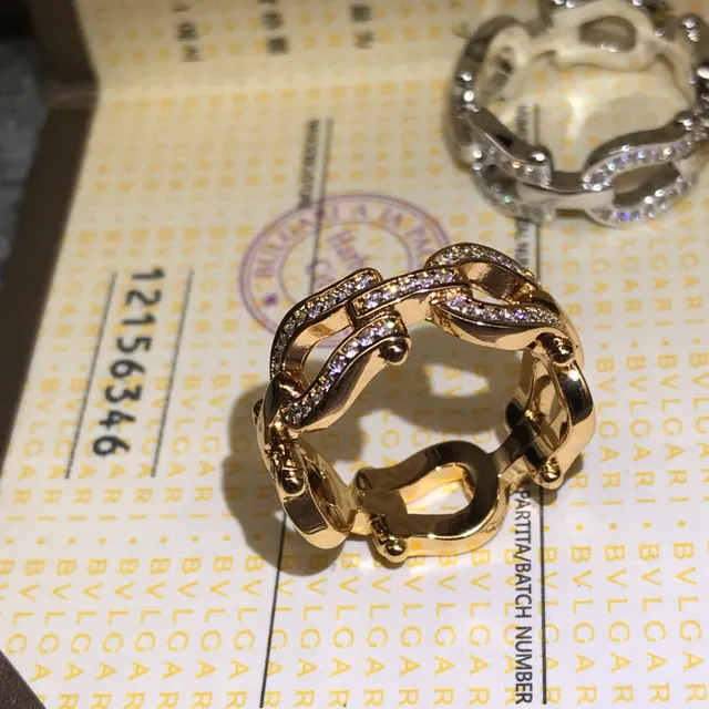 Bvlgari Iconica Roma Chaîne Maillons Anneaux Pavé Diamants 3