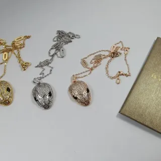 Bvlgari Serpenti Pavé Snake Head Pendant Necklace