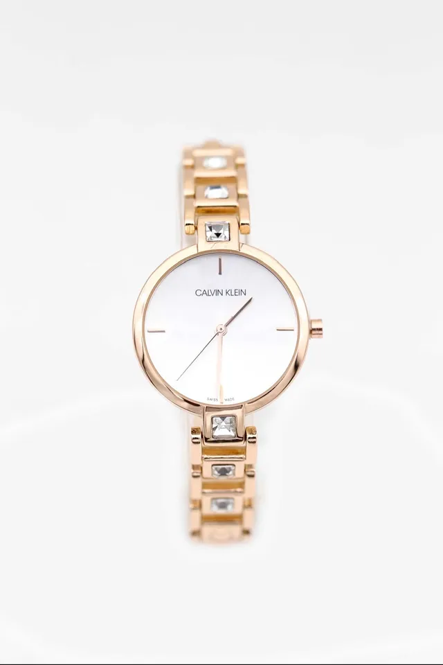 Calvin Klein Ouro Prata Rosa Metal Raio de sol Cadran Quartzo Relógio 6