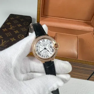 Cartier Ballon Bleu de Cartier Diamond-Paved Bezel Mechanical Watch