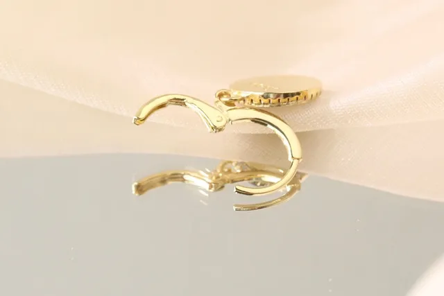 Cartier Boucles d'oreilles de disque circulaire en or et argent avec halo de cristal pavé 5