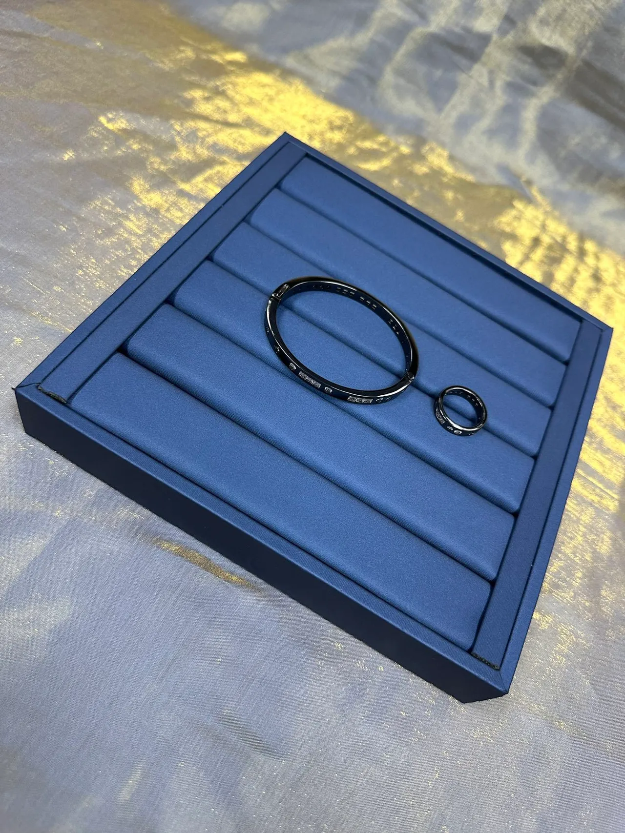 Cartier Juste un Clou Pulseira de Metal Enegrecido com Pedras Canal-Set 7