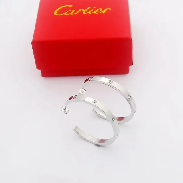 Cartier Juste un Clou Or Argent Boucle C-Hoop Motif Vis Boucles d'oreilles 2