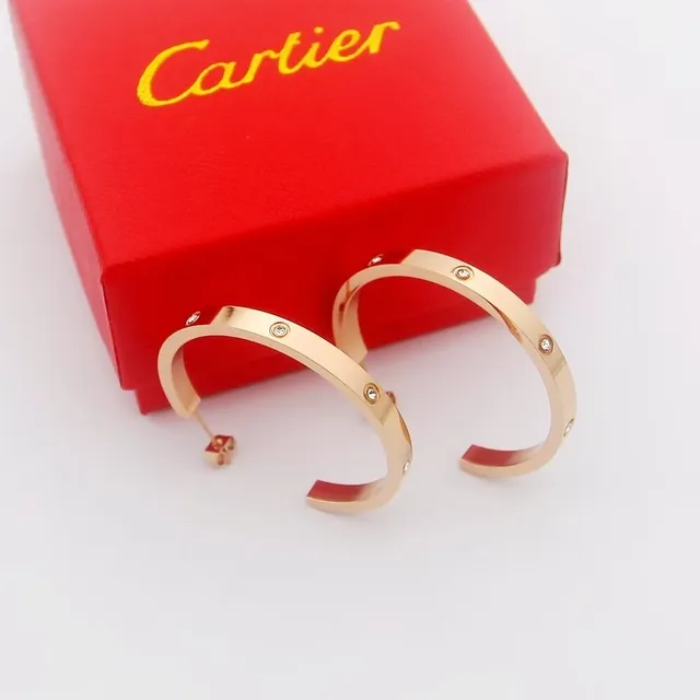Cartier Juste un Clou Or Argent Boucle C-Hoop Motif Vis Boucles d'oreilles 4
