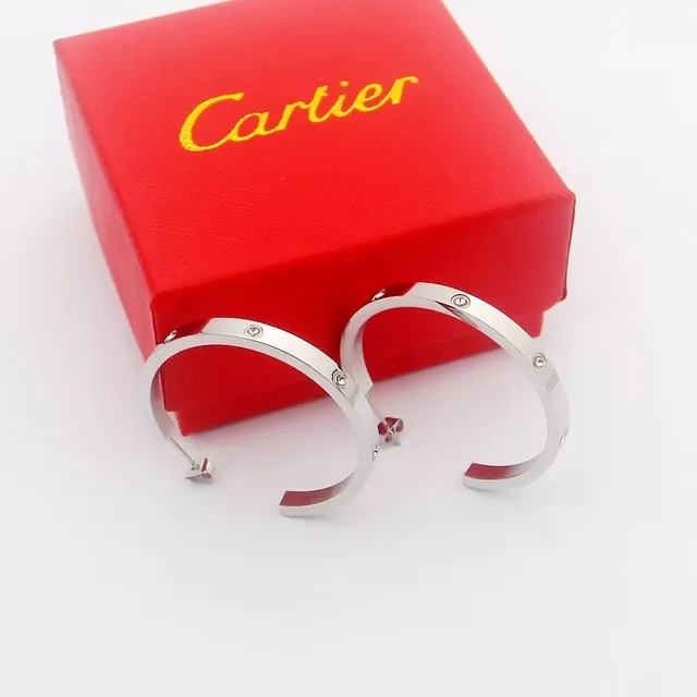 Cartier Juste un Clou Or Argent Boucle C-Hoop Motif Vis Boucles d'oreilles 5