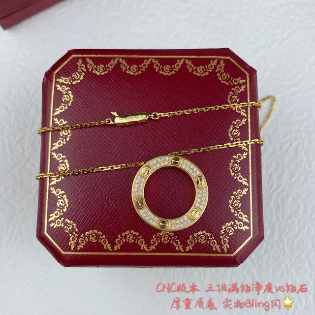 Cartier Juste un Clou دائرة مفتوحة Pavé قلادة 3