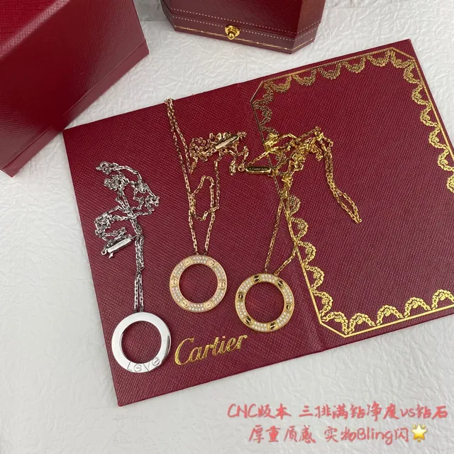 Cartier Juste un Clou دائرة مفتوحة Pavé قلادة 5