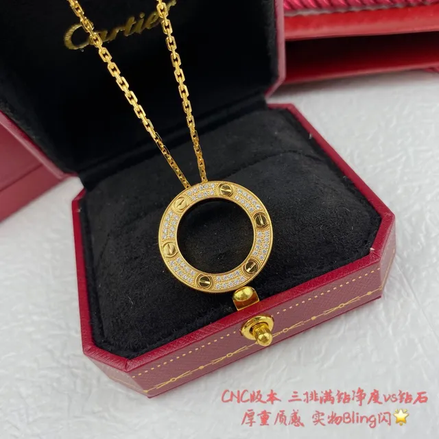 Cartier Juste un Clou دائرة مفتوحة Pavé قلادة 7