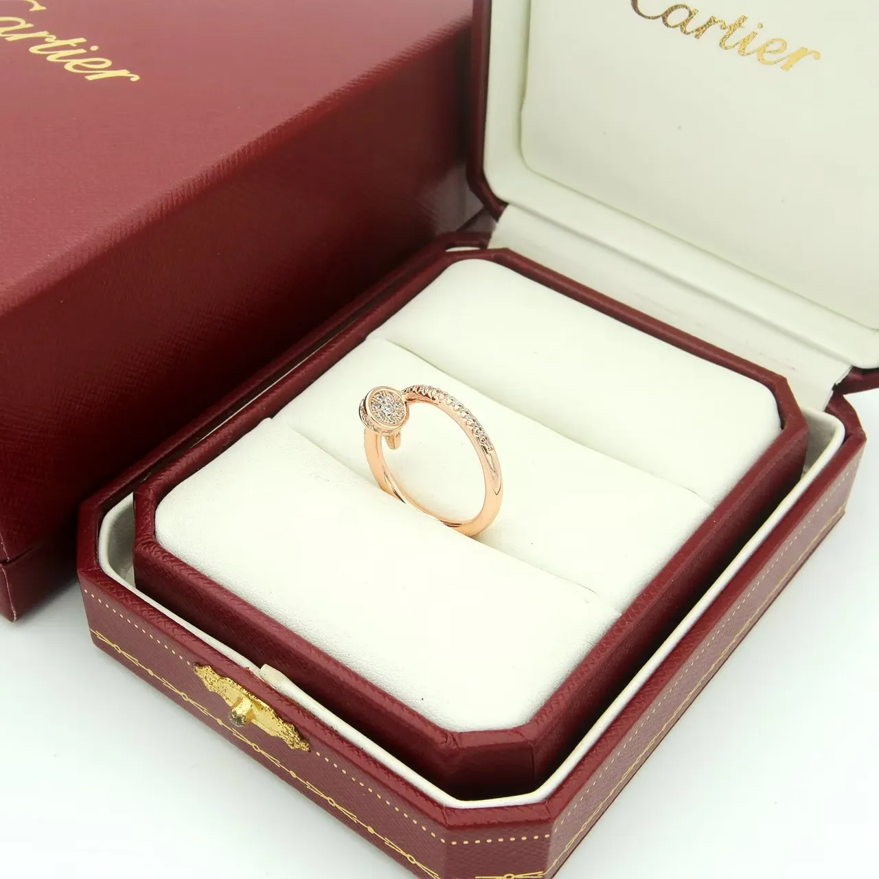 Anel Cartier Juste un Clou Pavé Diamond Ouro Rosa 18K 6