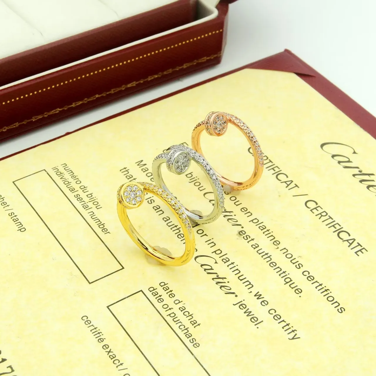 Anel Cartier Juste un Clou Pavé Diamond Ouro Rosa 18K 9
