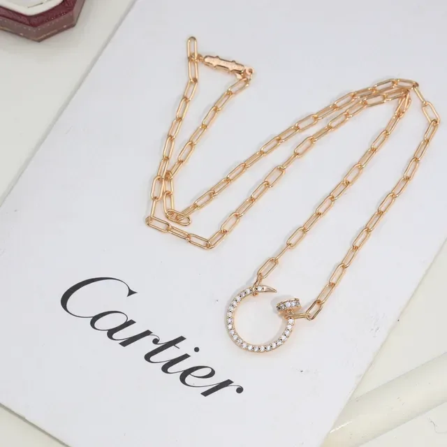 Cartier Juste un Clou Pavé Diamond Rose Gold Necklace 4