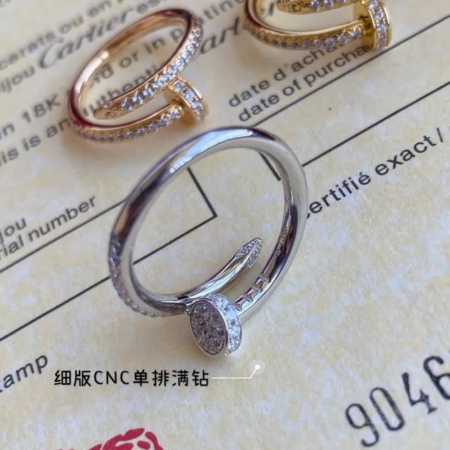 Cartier Juste un Clou خاتم نحيف متلالئ بالماس 4