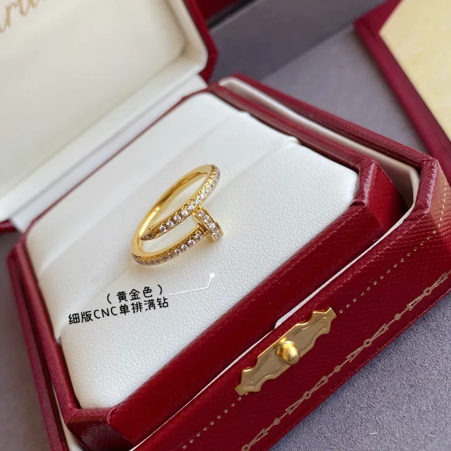 Cartier Juste un Clou خاتم نحيف متلالئ بالماس 5