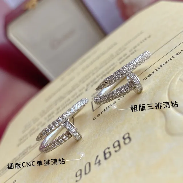 Cartier Juste un Clou خاتم نحيف متلالئ بالماس 7