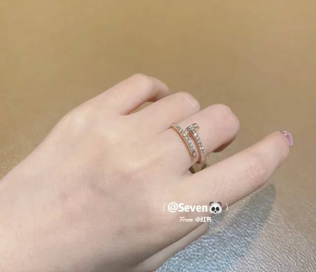 Cartier Juste un Clou خاتم نحيف متلالئ بالماس 8