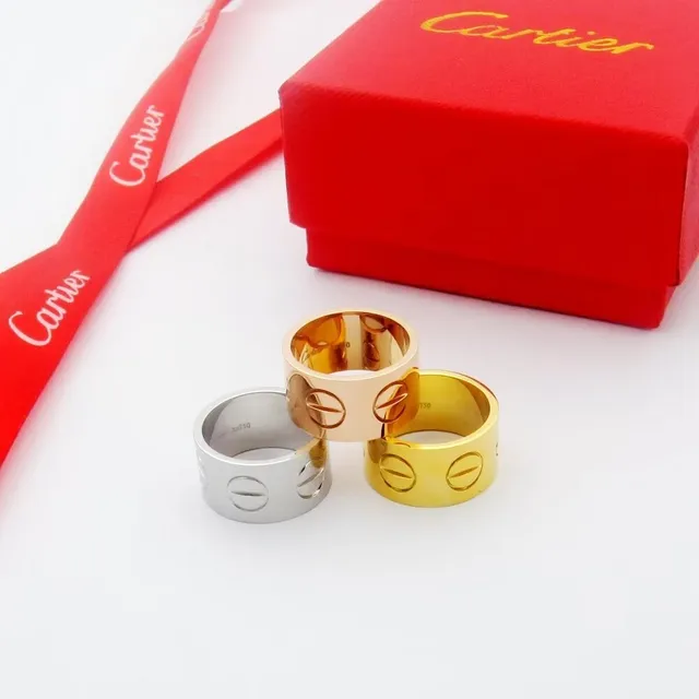 Cartier Juste un Clou চওড়া ব্যান্ড সিলভার রিং 6