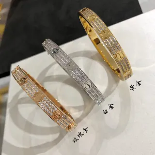Cartier Love Bracelet Pavé completo motivo de tornillo brazalete rígido