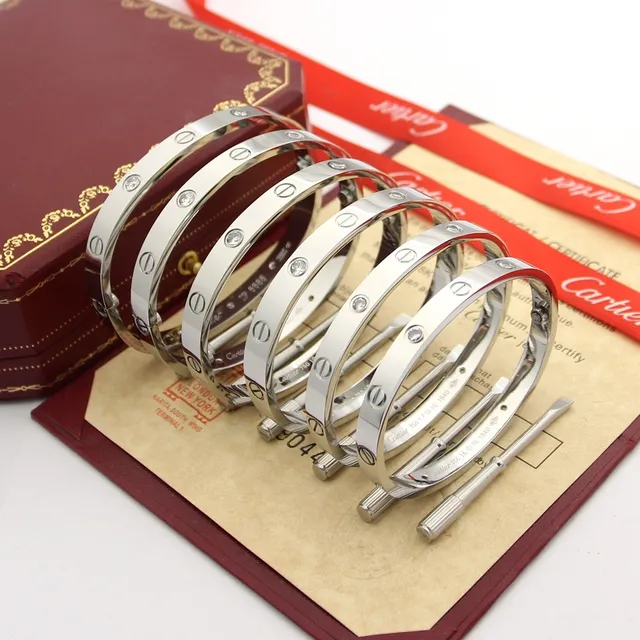 Cartier Love Bracelet 抛光金 刚性 椭圆螺丝图案手链 4