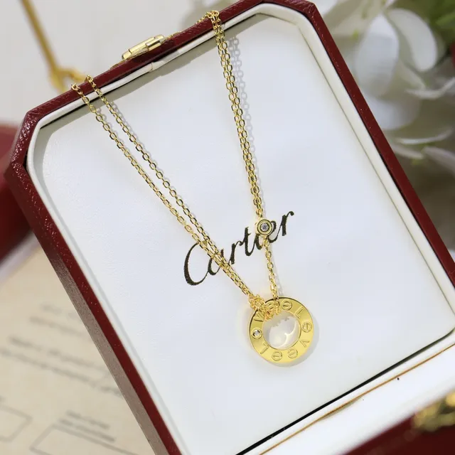 Colar Cartier Love ouro e prata com pendentif circular aberto, motivo de parafuso e detalhes 4