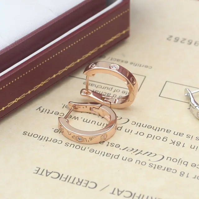 Cartier Love Or Argent Créoles à charnière fixation par vis Boucles d'oreilles 2