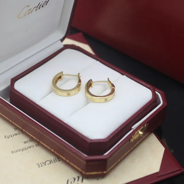 Cartier Love Or Argent Créoles à charnière fixation par vis Boucles d'oreilles 4