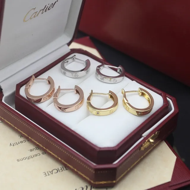 Cartier Love Or Argent Créoles à charnière fixation par vis Boucles d'oreilles 5
