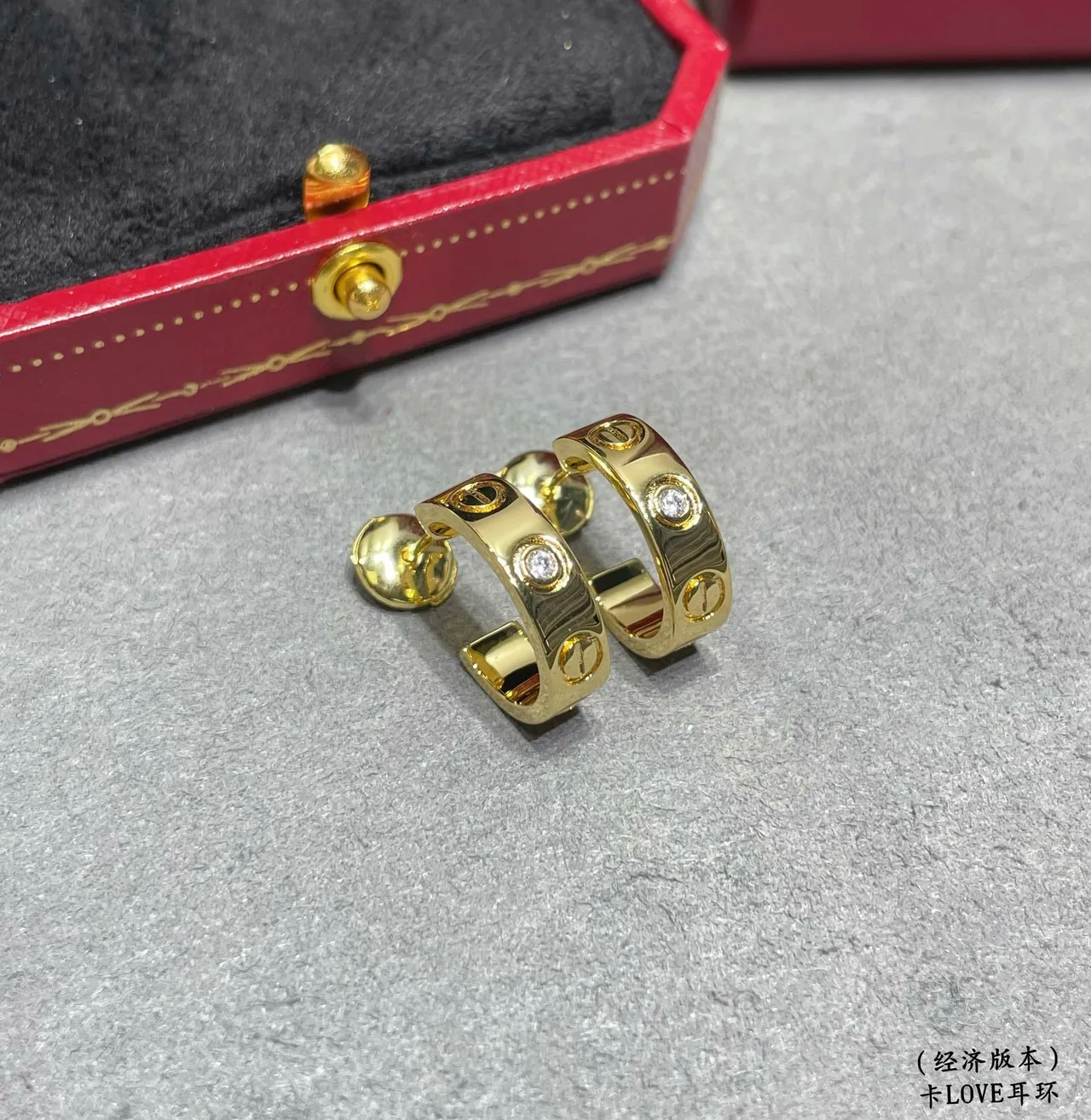 Cartier Love Ouro Prata Bisotadas Aro Parafuso Motivo Brincos 5