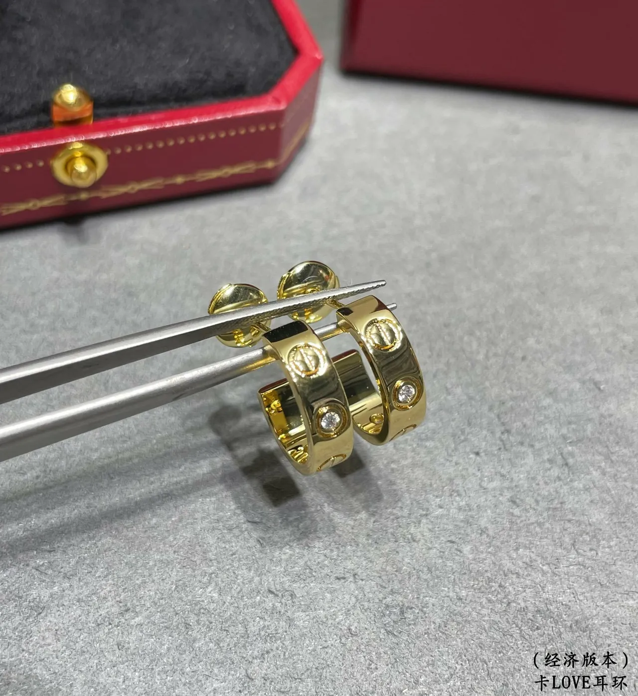 Cartier Love Ouro Prata Bisotadas Aro Parafuso Motivo Brincos 7