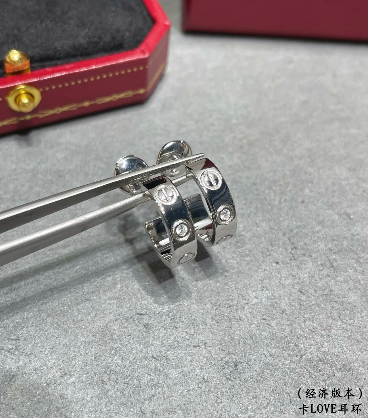 Cartier Love Ouro Prata Bisotadas Aro Parafuso Motivo Brincos 8