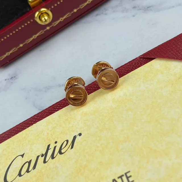Cartier Love Brincos de Metal Polido com Fecho de Parafuso Dourado e Prateado 2