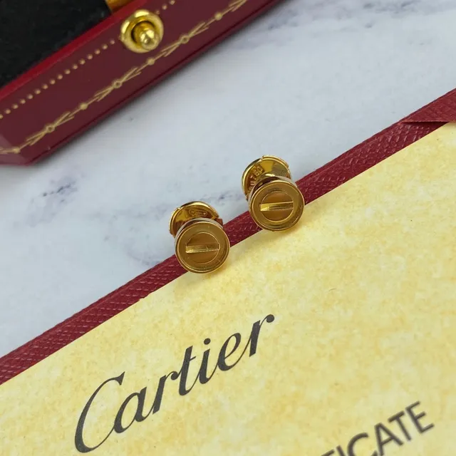 Cartier Love Brincos de Metal Polido com Fecho de Parafuso Dourado e Prateado 3