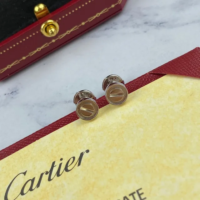 Cartier Love Brincos de Metal Polido com Fecho de Parafuso Dourado e Prateado 4