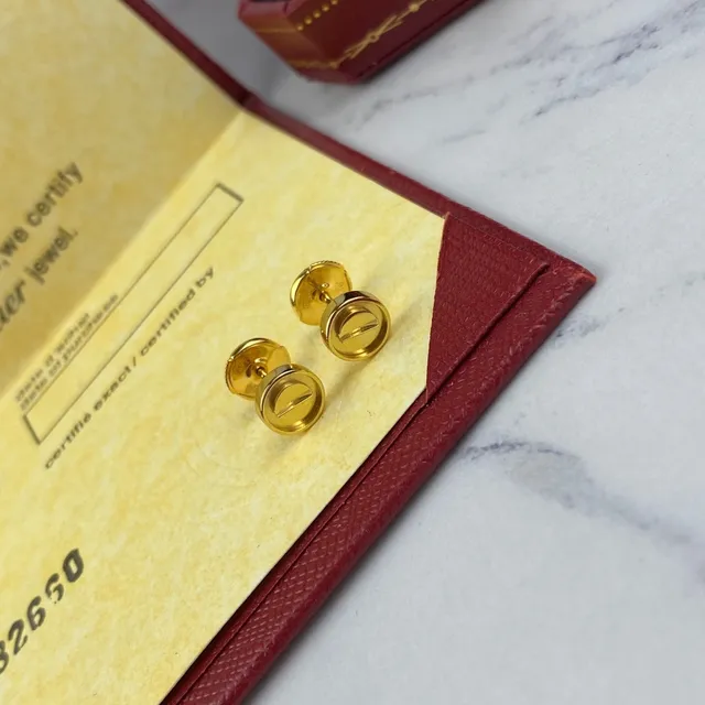 Cartier Love Brincos de Metal Polido com Fecho de Parafuso Dourado e Prateado 6