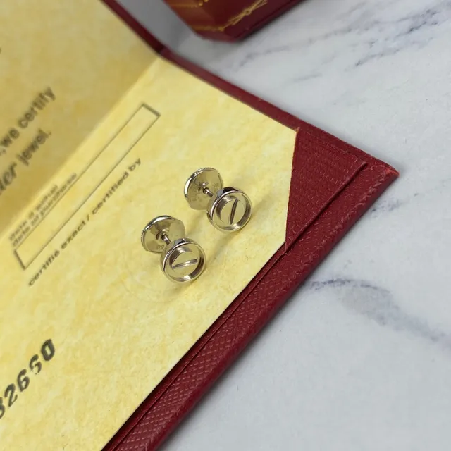 Cartier Love Brincos de Metal Polido com Fecho de Parafuso Dourado e Prateado 7